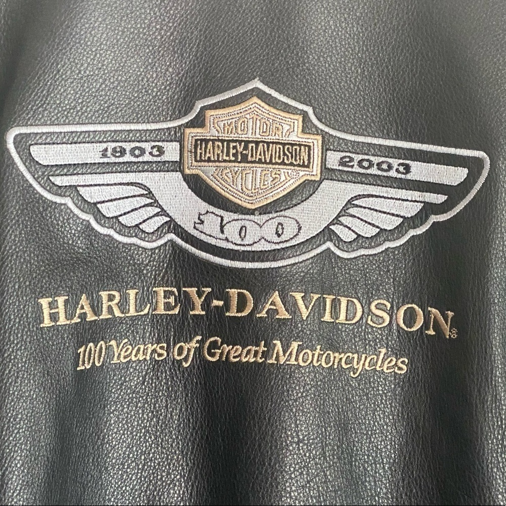 Authentic Harley Davidson Women’s Leather 100th Anniversary leather Jacket Small - Picture 2 of 9